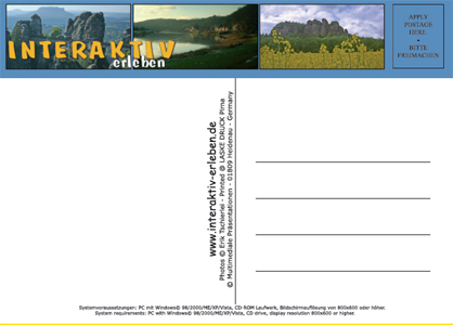 Rückseite einer DigiPostcard mit Adressfeld