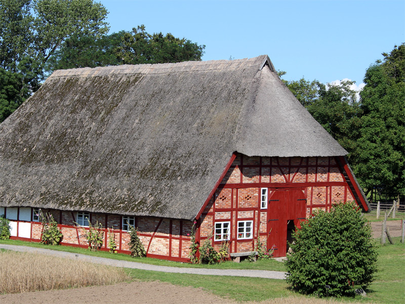 Gebäude auf dem Gelände vom Freilichtmuseum Klockenhagen