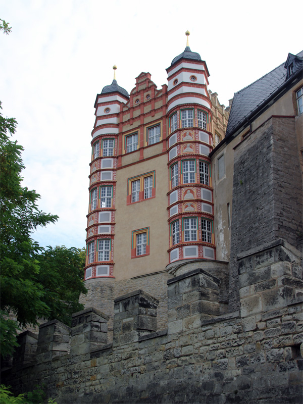 Ansicht vom Weg unterhalb vom Schloss Bernburg