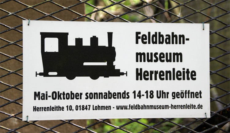 Infotafel Feldbahnmuseum Herrenleite in Lohmen
