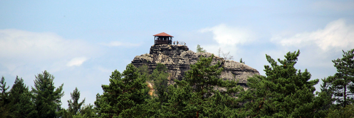 Blick zum Rudolfstein (Rudolfův)