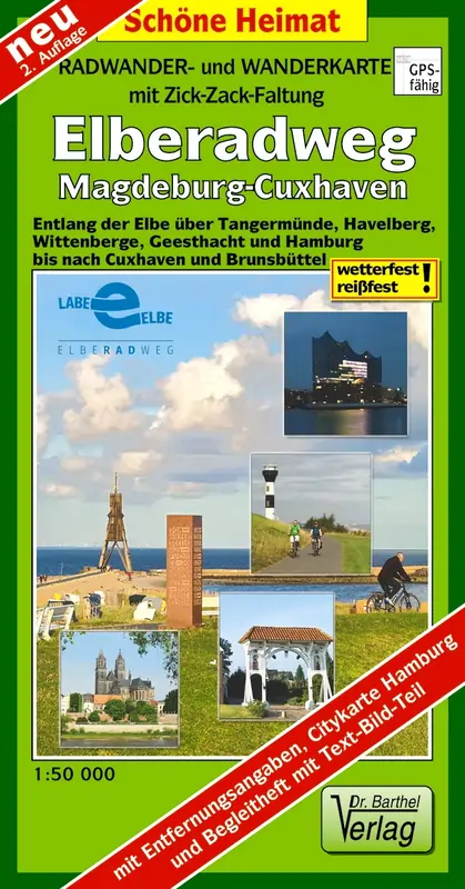 Radkarte Elberadweg Magdeburg-Cuxhaven vom Verlag Barthel