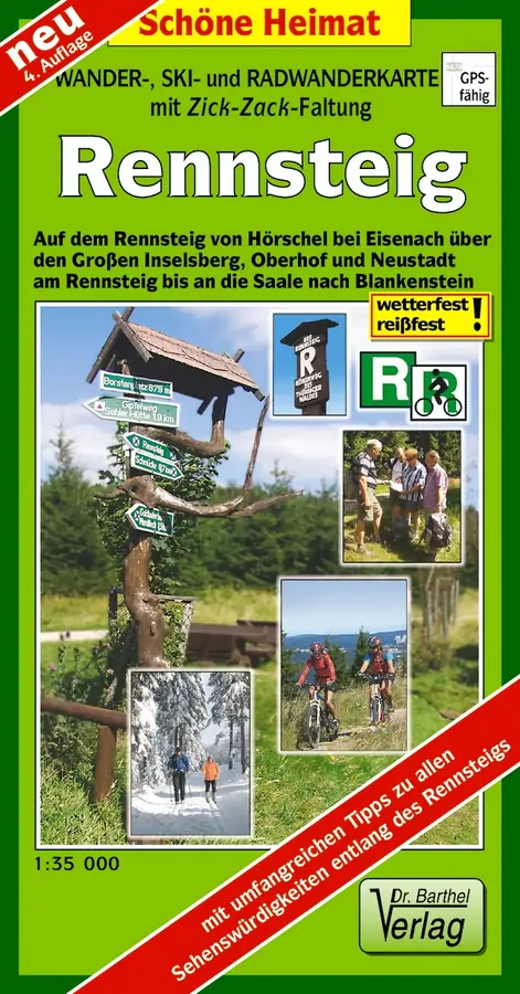 Zick-Zack-Wanderkarte Rennsteig vom Verlag Dr. Barthel