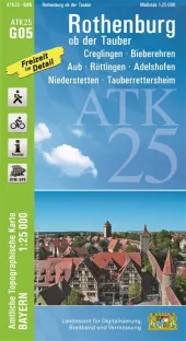 Wanderkarte Rothenburg ob der Tauber mit Röttingen