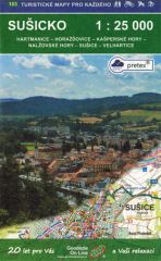 Wanderkarte Böhmerwald Gebiet Sušicko (Schüttenhofen)
