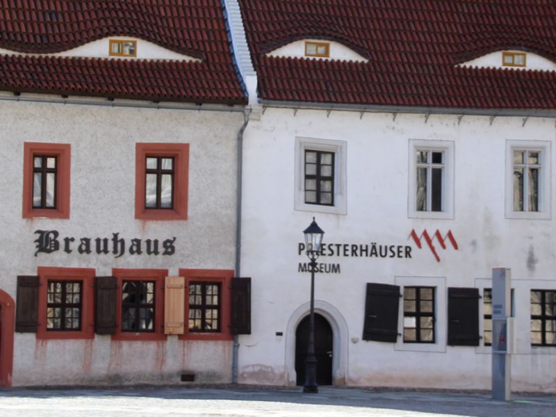 Blick auf Priesterhäuser in Zwickau