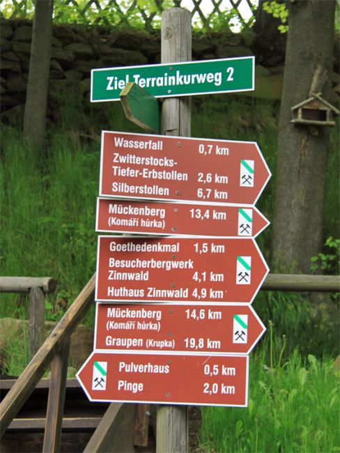 Hinweisschild in Altenberg